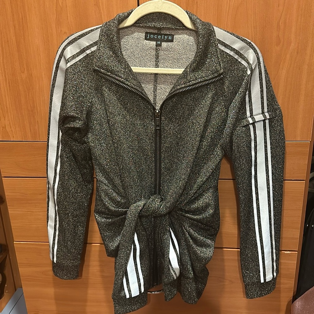 Jocelyn Sparkly Tie Waist Zip Up